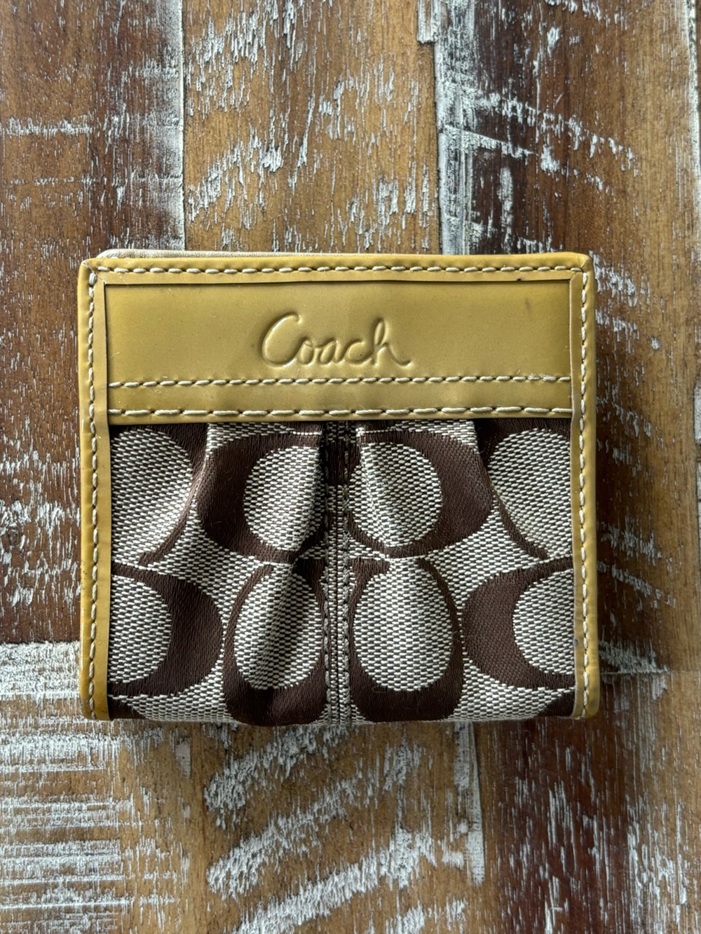 ⭐️🤎💛🤎COACH Soho Pleated Signature Snap Wallet🤎💛🤎⭐️